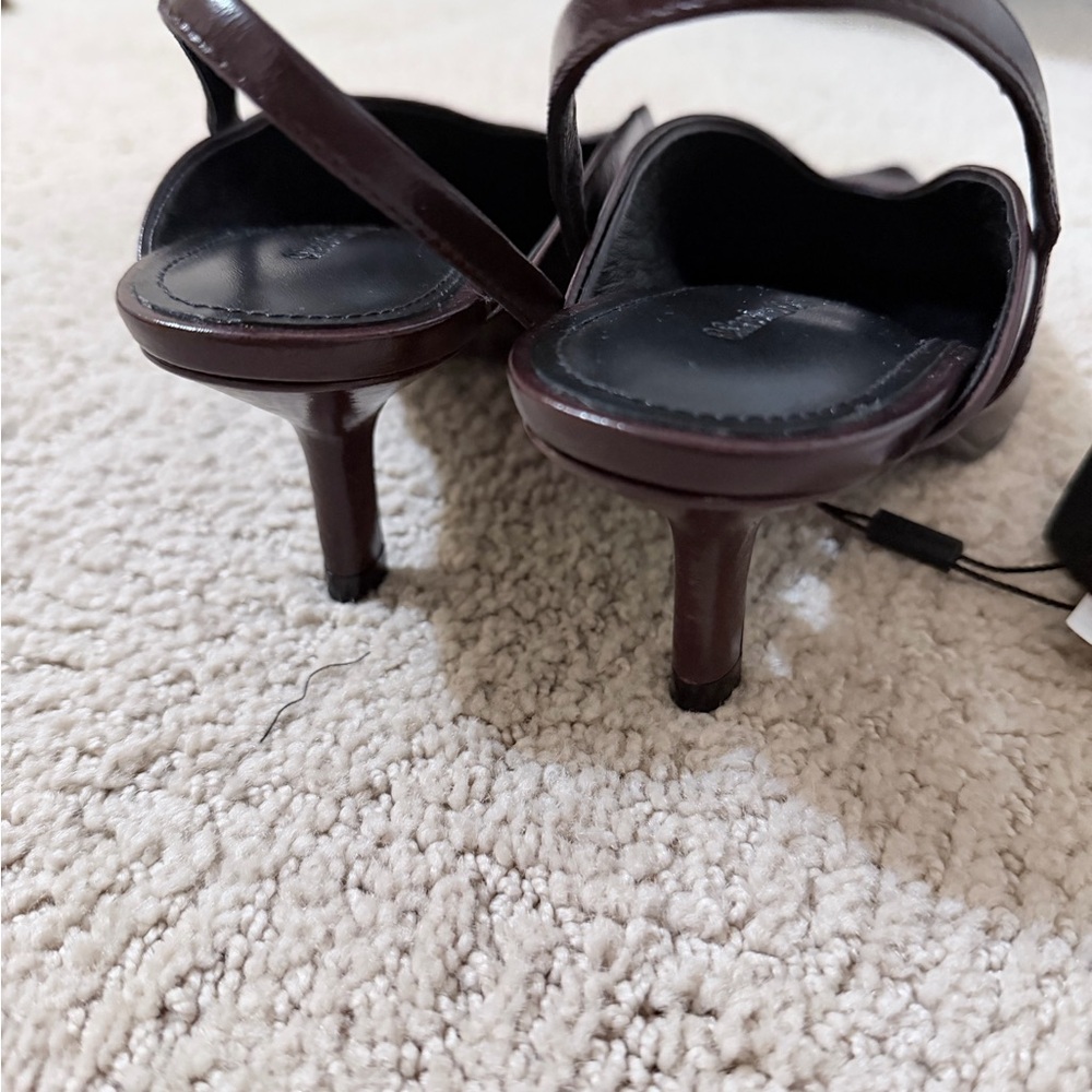 burgundy Slingback Heels Massimo Dutti - Picture 5 of 7